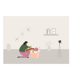 Flea market. Local sale. Vector color illustration