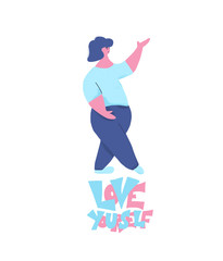 Body positive concept. Vector color flat design.