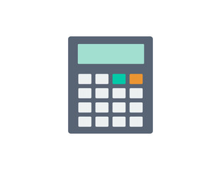 Calculator icon. Calculator keys vector web icon isolated on white background, EPS 10, top view.	