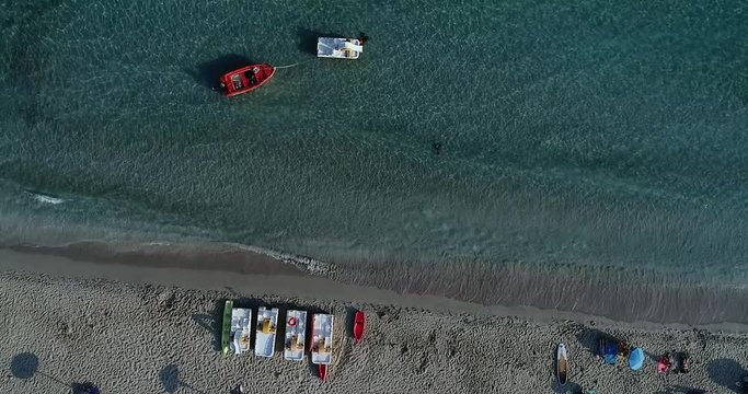 Aerial view of Simos beach in Elafonisos island in Greece.