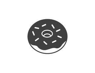 Obraz premium Donut. Glazed donut in flat style icon isolated on white background, top view 