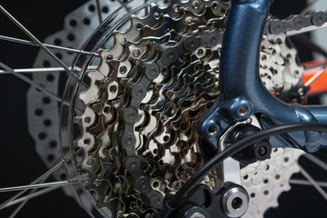 bicycle chain. gearshift. transmission.