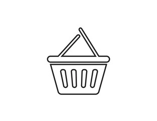 Basket. Shopping basket. Plastic shopping basket vector web icon isolated on white background, EPS 10, top view