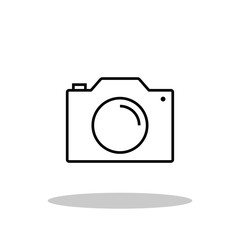 Outline camera icon in flat style. Photography symbol for your web site design, logo, app, UI Vector EPS 10.