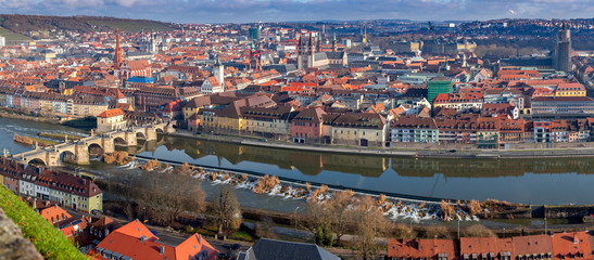 Wurzburg. Panoramic aerial city view.