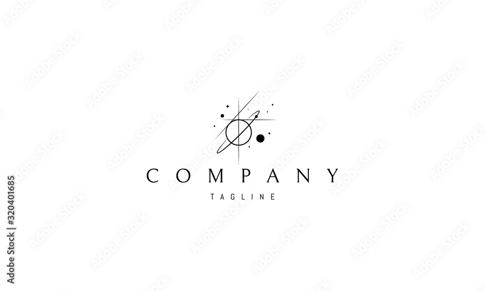 Wall mural vector logo on which an abstract image of the universe.