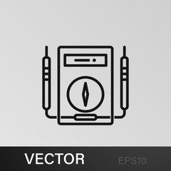 voltmeter icon. Element of science illustration. Thin line illustration for website design and development, app development. Premium outline icon
