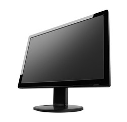 Flat led TV monitor isolated on white