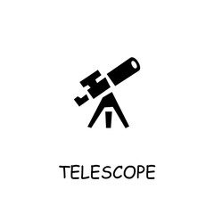 Telescope flat vector icon