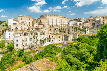 Fototapeta premium Panoramic sight of Gravina in Puglia on a sunny summer day, province of Bari, Puglia (Apulia), southern Italy.