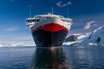Cruising through the stunning icy landscapes of Antarctic peninsula
