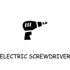 Electric screwdriver flat vector icon