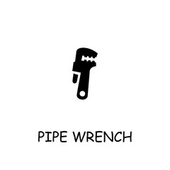 Pipe wrench flat vector icon