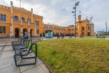 Historic Main Railway Station on Piłsudzki Street in the city of Wroclaw, Lower Silesia. The station was renovated in preparation for Euro 2012.