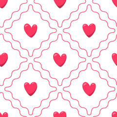Seamless pattern with hearts. Vector isolated illustration.