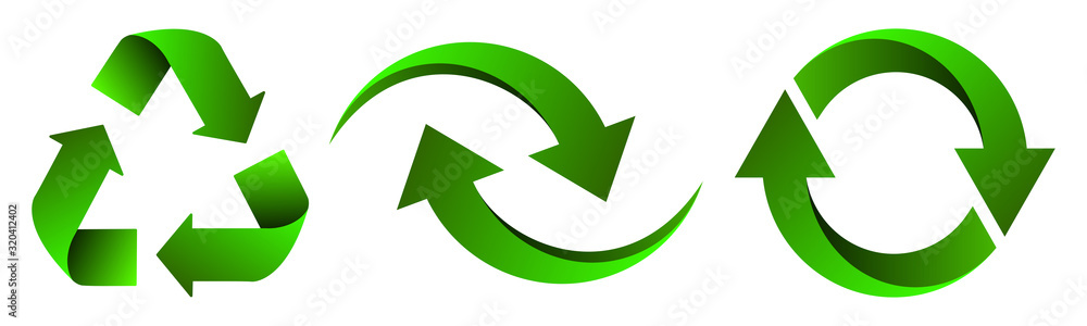 Poster set of arrow recycle, means using recycled resources – stock vector