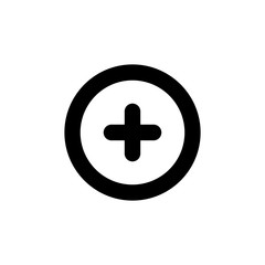 Add plus icon. Addition math sign. Medical health symbol