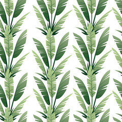 Seamless pattern of tropical leaves exotical jungle leaf vector floral element vector illustration on white background