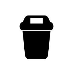 trash can Icon Template. Sign isolated on white background. trash can Vector flat design illustration. can be used for presentations, websites, etc.