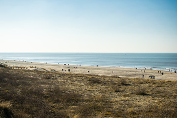 Sunset on a beach in  Noordwijk aan zee, Netherlands