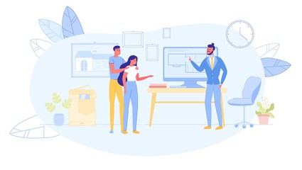 Realtor Showing Owners Layout with Project of Home