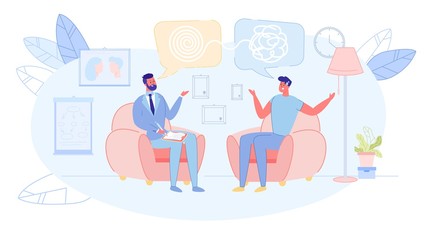 Patient in Psychologist, Psychotherapist Office