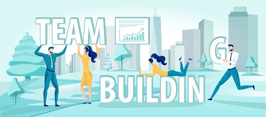 Office Workers Employee and Team Building Word