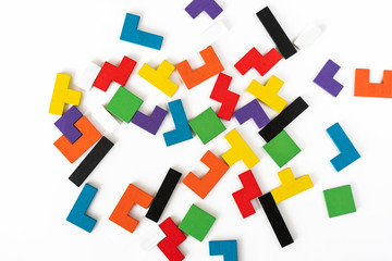 Developing wooden blocks. Natural, eco-friendly toys for children.