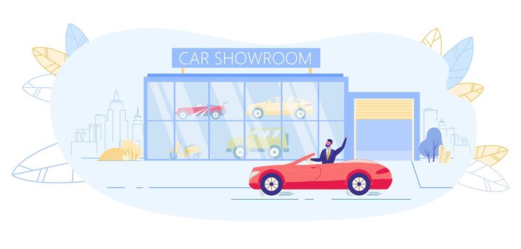 Driver on Road Celebrating Purchase Automobile