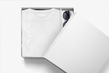 White blank gift box on isolated background