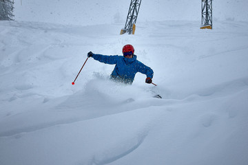 skiing freeride  extreme speed snow winter