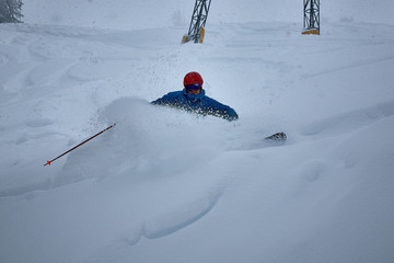 skiing freeride  extreme speed snow winter