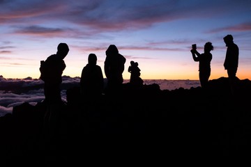 Fototapeta na wymiar Photo sur le coucher de soleil sur le Piton de la Fournaise
