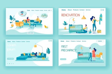 Happy Married Couple in Daily Routine Landing Page