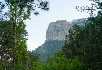 View of the AI petrinskaya Yayla Mountains from the Botkin trail in Crimea.