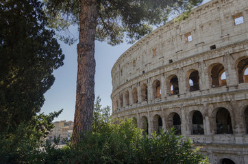 Obraz premium Rome, Italy, September 27th, 2018: The Colosseum one of the New seven wonders of the world. An iconic symbol of Imperial Rome,