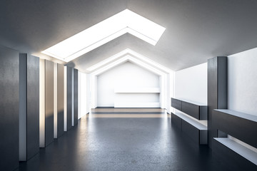 New triangular loft interior with roof window