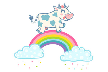  cow on rainbow