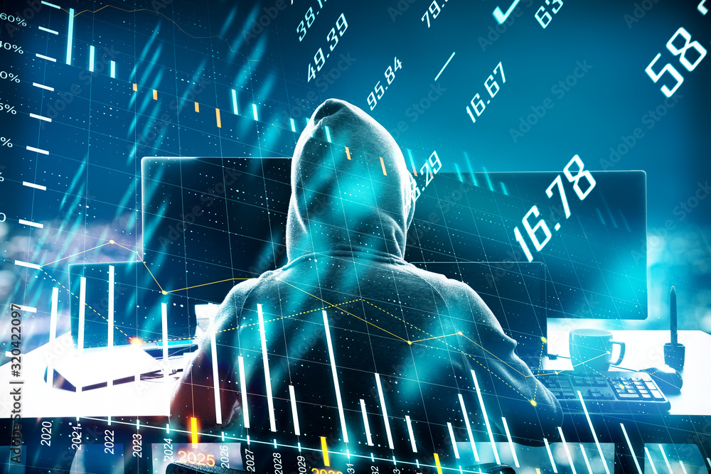 Poster hacking and cyber attack concept