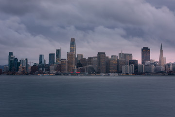 Naklejka premium View from the skyline of San Francisco's downtown from the hills of the city, in California, United States.