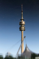 Tower reflects in the water