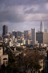 Fototapeta premium View from the skyscrapers of San Francisco's downtown from the hills of the city, in California, United States.