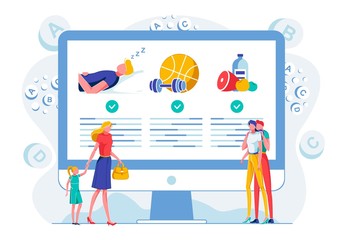 Healthy Lifestyle Webpage Flat Vector Illustration