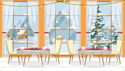 Christmas Interior Mountain Resort Restaurant