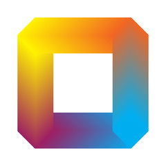 Colorful square frame - vector.