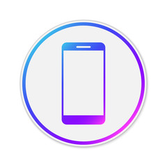 Vector Phone icon. Paper sticker