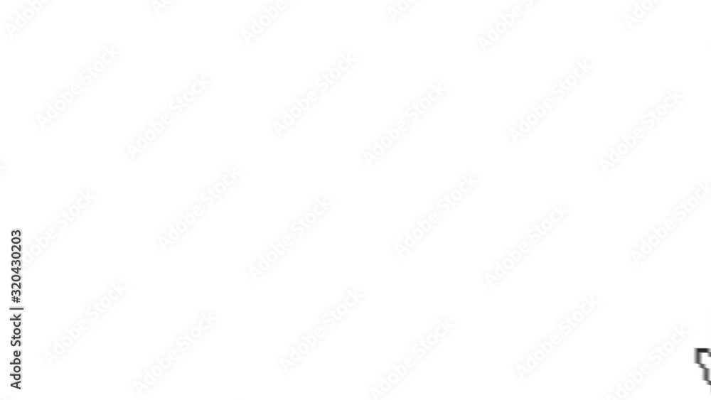 Aufkleber Hand pointer moving into frame and click. Alpha included