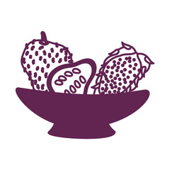 bowl with fresh fruits icons