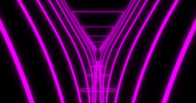 Abstract seamless loop pink neon sci-fi futuristic tunnel in FFF form
