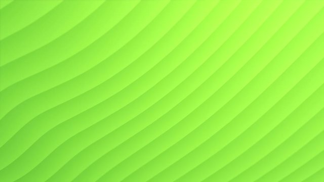 Rows or lines dynamic waving and distorting. Bright Green colored stripes rippling. Simple colorful gradient animation. Futuristic geometric pattern. Material and minimalistic motion background in 4K